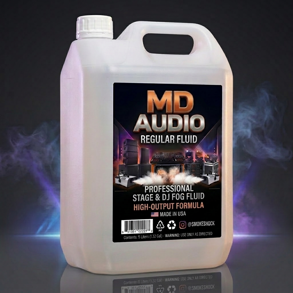 MD AUDIO Regular 5 L, vista alternativa con humo azul y violeta